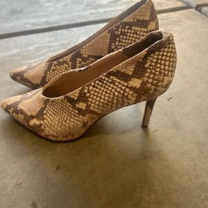 Vince Camuto Brown Snakeskin Heels